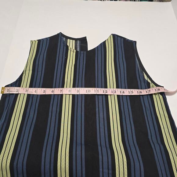 Sound Off Studio Sleeveless Striped Cotton Ruffle Hem Dress High Low Size M Boho - Picture 3 of 5